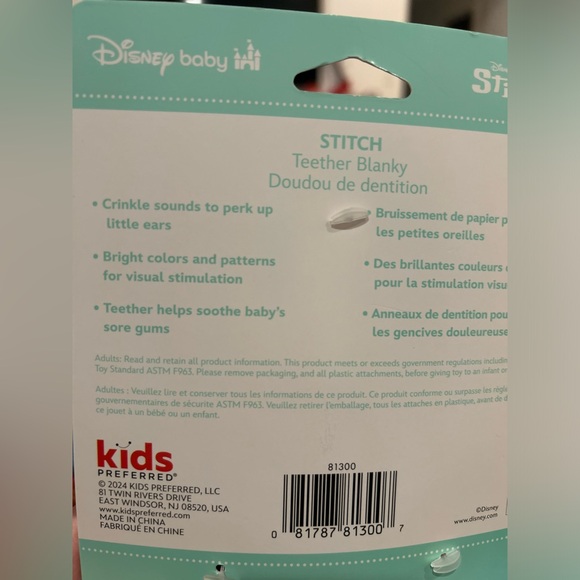 Disney Stitch teether blanky NWT - Picture 2 of 2